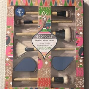 EcoTools Holiday Brush Set with Blue and Tan Accents